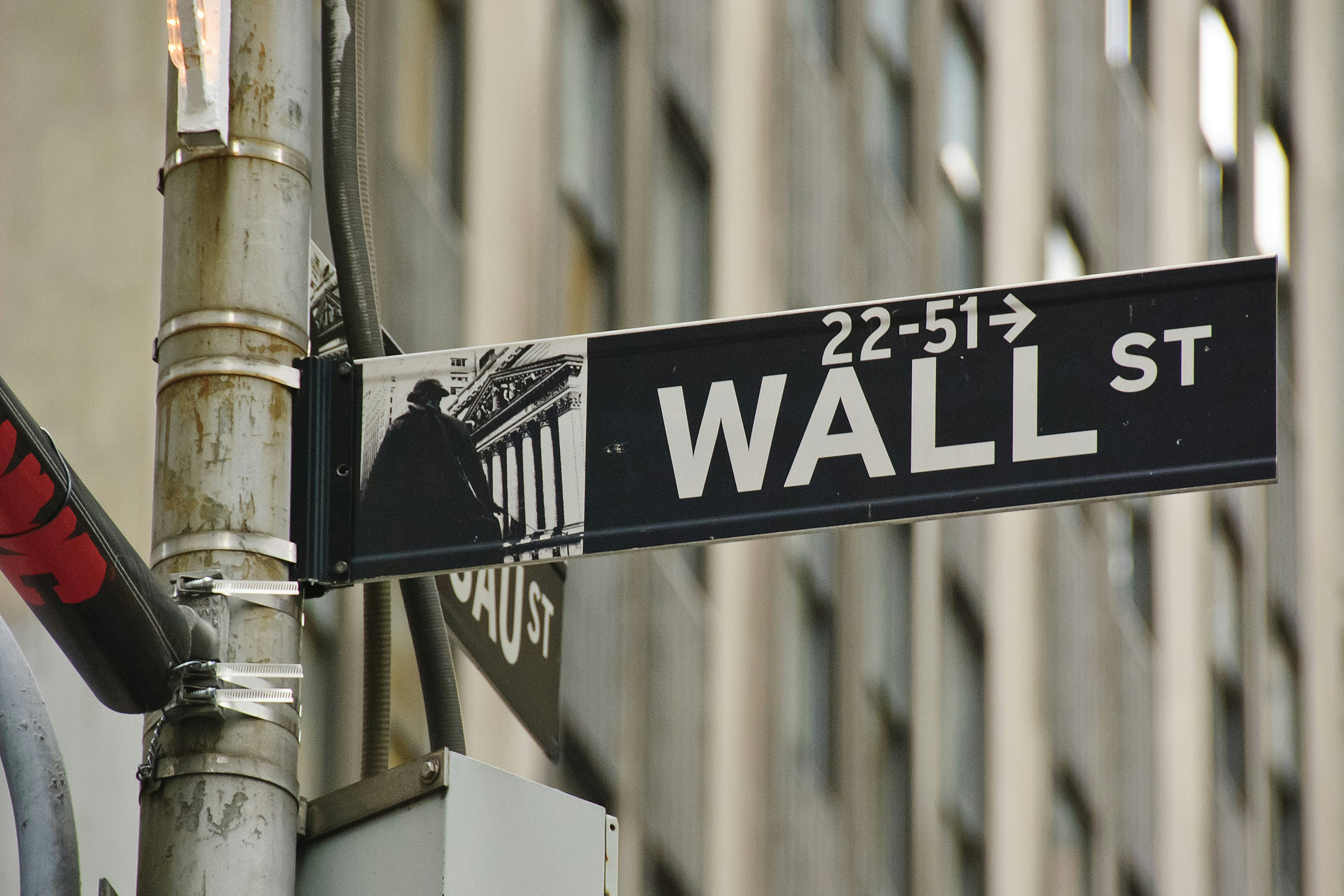 Street view near Wall Street in New York